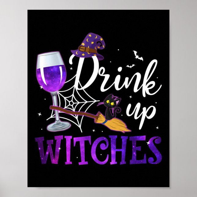 Póster Graciosa bebida Gorra de Halloween muestra diverti (Frente)