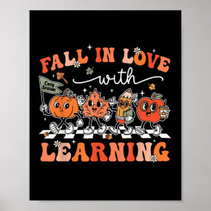 Póster Graciosa Caída Retro Enamorada De Aprender Té De C