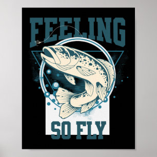 Póster Graciosa Camisa De Pesca De Mosca Para Pescadores