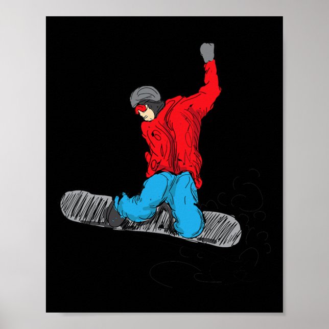 Póster Graciosa Camisa De Snowboard - Amantes De La Board (Frente)