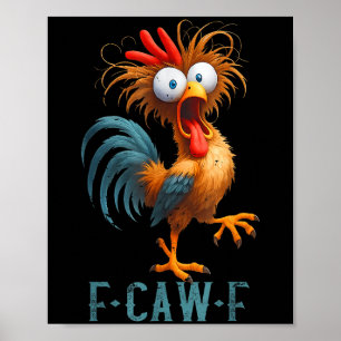 Póster Graciosa Camisas Crudas Black Crow Chicken Gracios