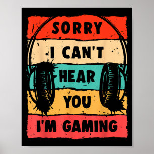 Póster Graciosa camiseta de gamer para adolescentes hombr