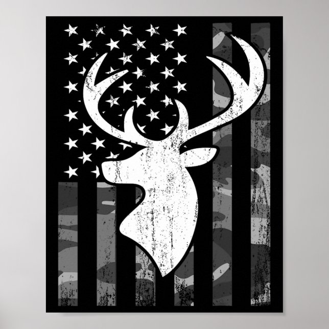 Póster Graciosa Camuflaje De La Bandera Estadounidense Wh (Frente)