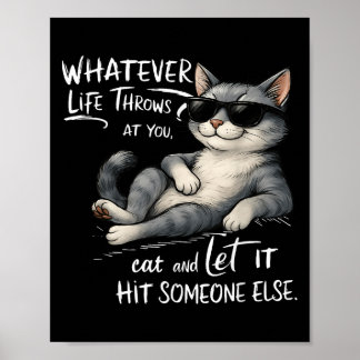 Póster Graciosa Cita Gráfica De Camisetas De Gato Para Ho