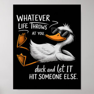 Póster Graciosa Cita Gráfica De La Camisa Del Pato Para L
