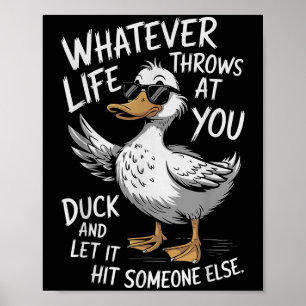 Póster Graciosa Cita Gráfica De La Camisa Del Pato Para L