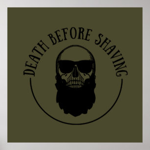 Póster graciosa cita sarcástica con barba