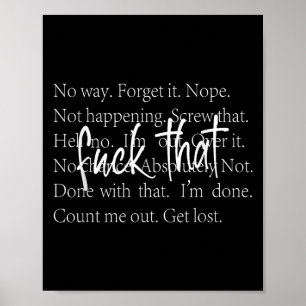 Póster Graciosa Cita Sarcástica Con Repetidas Formas De