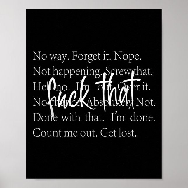 Póster Graciosa Cita Sarcástica Con Repetidas Formas De (Frente)