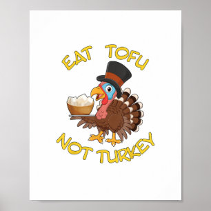 Póster Graciosa Comida Tofu Vegetaria Vegetariana De Acci