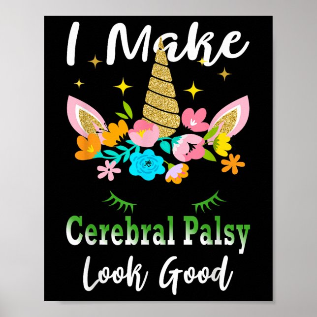 Póster Graciosa conciencia de la parálisis cerebral unico (Frente)