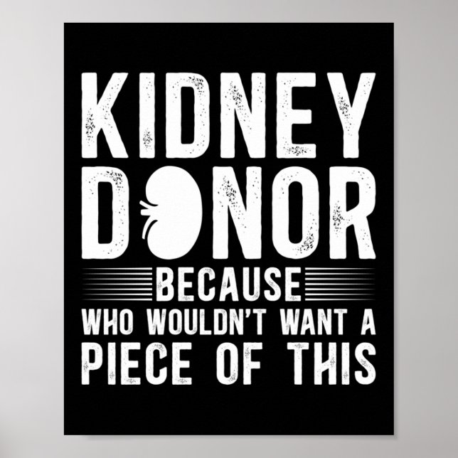 Póster Graciosa Conciencia del donante de riñón Transplan (Frente)