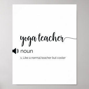 Póster Graciosa definición de profesor de yoga