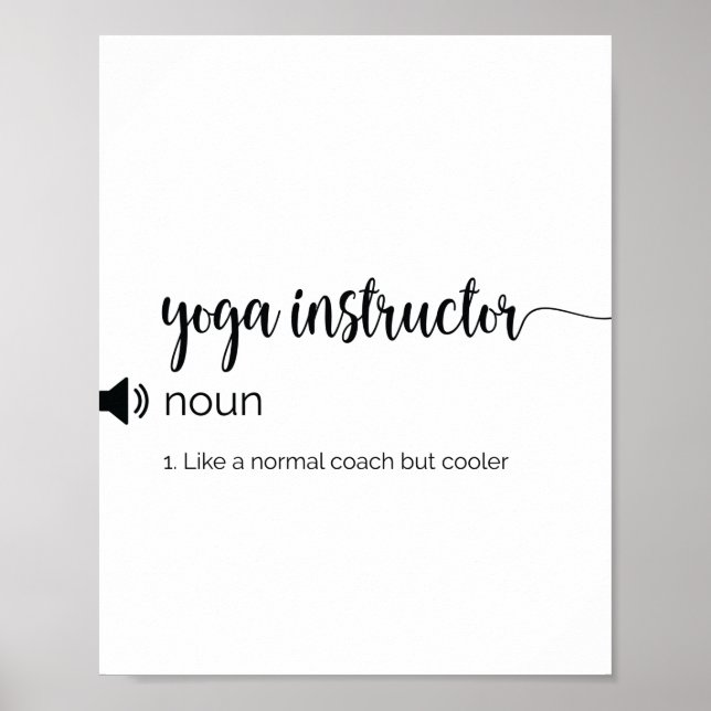 Póster Graciosa definición del instructor de yoga (Frente)