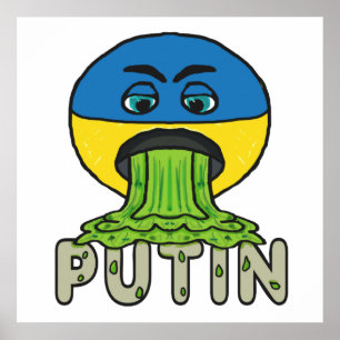 Póster Graciosa Emoji contra Putin en el voto