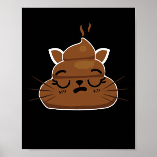 Póster Graciosa Emoji de gato somnoliento Pajama Poo Emot