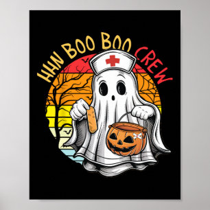 Póster Graciosa enfermera Ghost Hhn Boo Boo Crew Hallowee