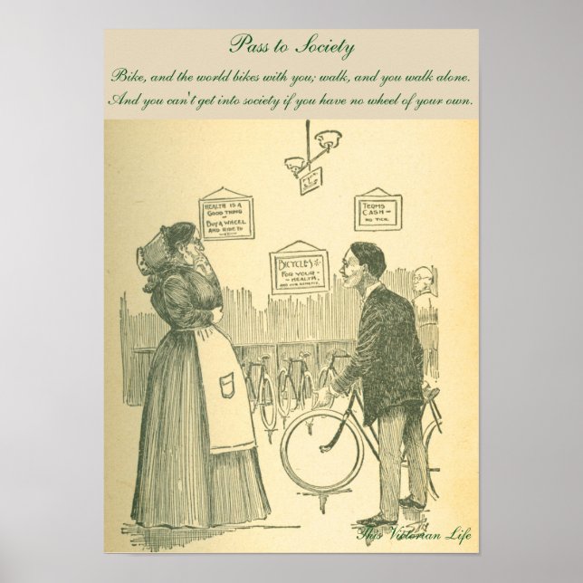 Póster Graciosa escena de la bicicleta de Victoria (Frente)