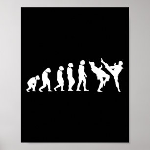 Póster Graciosa evolución humana Artes Marciales Karate T