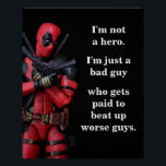 Póster Graciosa fotografía de juguete anti héroe<br><div class="desc">Disfruta de este divertido diseño poster de una figura de acción de juguete captada a través de una lente de cámara. Esta cita muestra el carácter de esta figura de acción. Disfruta este producto y muchos más en mi tienda.</div>