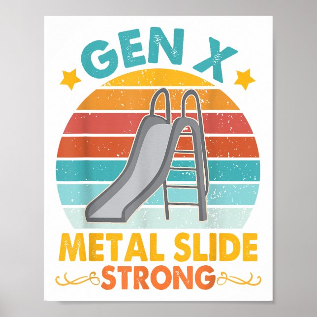 Póster Graciosa Generación de Generación X Sarcasmo Gen X (Frente)