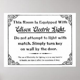Póster Graciosa luz eléctrica de Edison