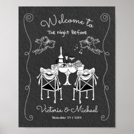 Póster Graciosa Mano dibujó el ensayo de bienvenida Cheru