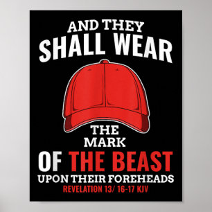 Póster Graciosa Marca Anti Trump Del Gorra Rojo De La Bes