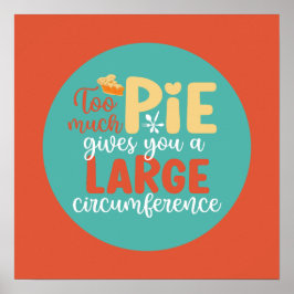 Póster Graciosa matemática geek Pie Pun Retro Kitchen Typ