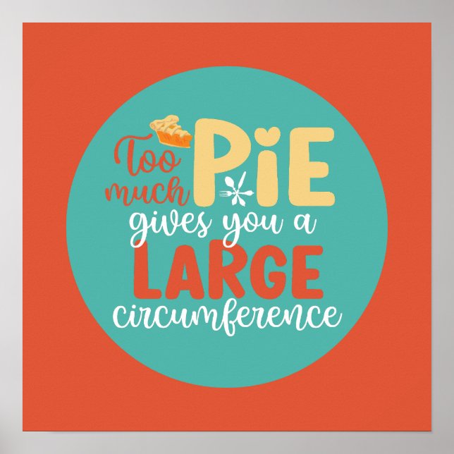 Póster Graciosa matemática geek Pie Pun Retro Kitchen Typ (Frente)