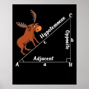 Póster Graciosa matemática Hipotemoose Geometría Moose Ch