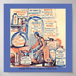 Póster Graciosa medicina rápida imaginaria, guerra civil 