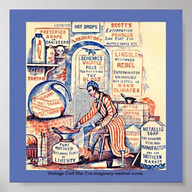 Póster Graciosa medicina rápida imaginaria, guerra civil  (Frente)