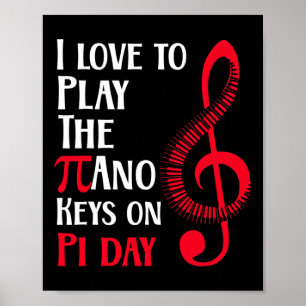Póster Graciosa Música De Piano Feliz En El Día Del Pi