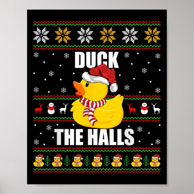 Póster Graciosa Navidad de Duck de caucho con estilo de s (Frente)