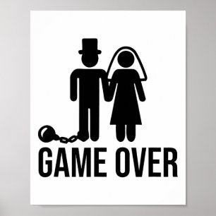 Póster Graciosa novia Groom Boda Bachelor Bachelorette Pa