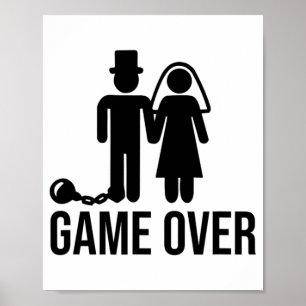 Póster Graciosa novia Groom Boda Bachelor Bachelorette Pa