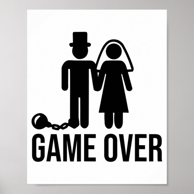 Póster Graciosa novia Groom Boda Bachelor Bachelorette Pa (Frente)