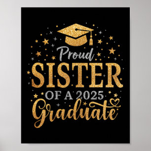 Póster Graciosa Orgullosa Hermana Superior De Un Graduado