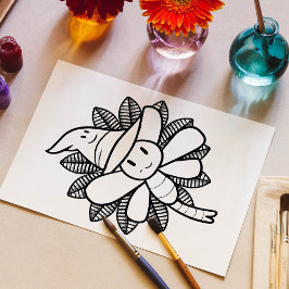 Póster Graciosa página de coloración de la libélula Hallo