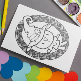 Póster Graciosa página de Colores de Muñecas Cat de Hallo