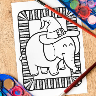 Póster Graciosa página de Halloween Elephant Colours