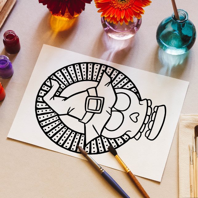 Póster Graciosa página de Halloween Skull Sonriente Color (Subido por el creador)