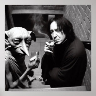 Póster Graciosa película memes hallowen bw