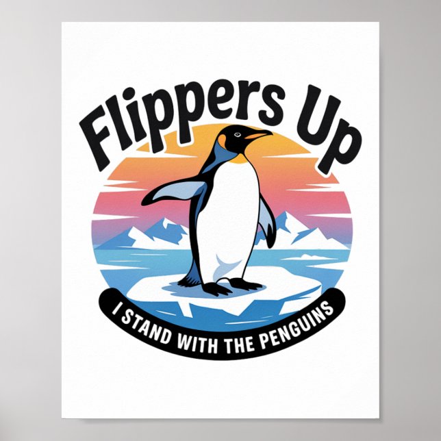 Póster Graciosa resistencia de los pingüinos a protestar  (Frente)