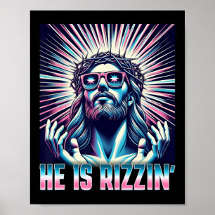 Póster Graciosa Resurrección De Pascua Rizz Meme Es Rizzi