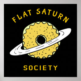 Póster Graciosa Sociedad Saturno Plano Donut ilustracion