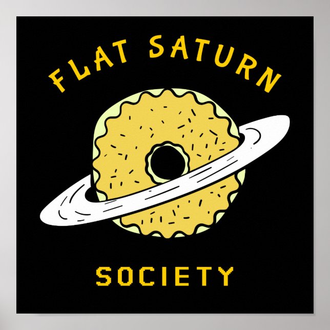 Póster Graciosa Sociedad Saturno Plano Donut ilustracion (Frente)