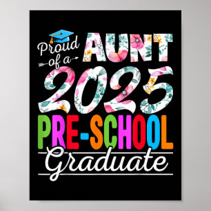 Póster Graciosa Tía De Un Graduado De Preescolar De 2025