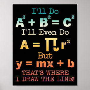 Póster Graciosas citas de matemáticas del Chiste de Maest